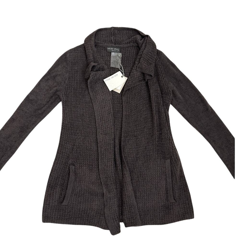 NWT Barefoot Dreams CozyChic Lite Charcoal Cozy Bamboo Circle Cardigan XS - Picture 2 of 7